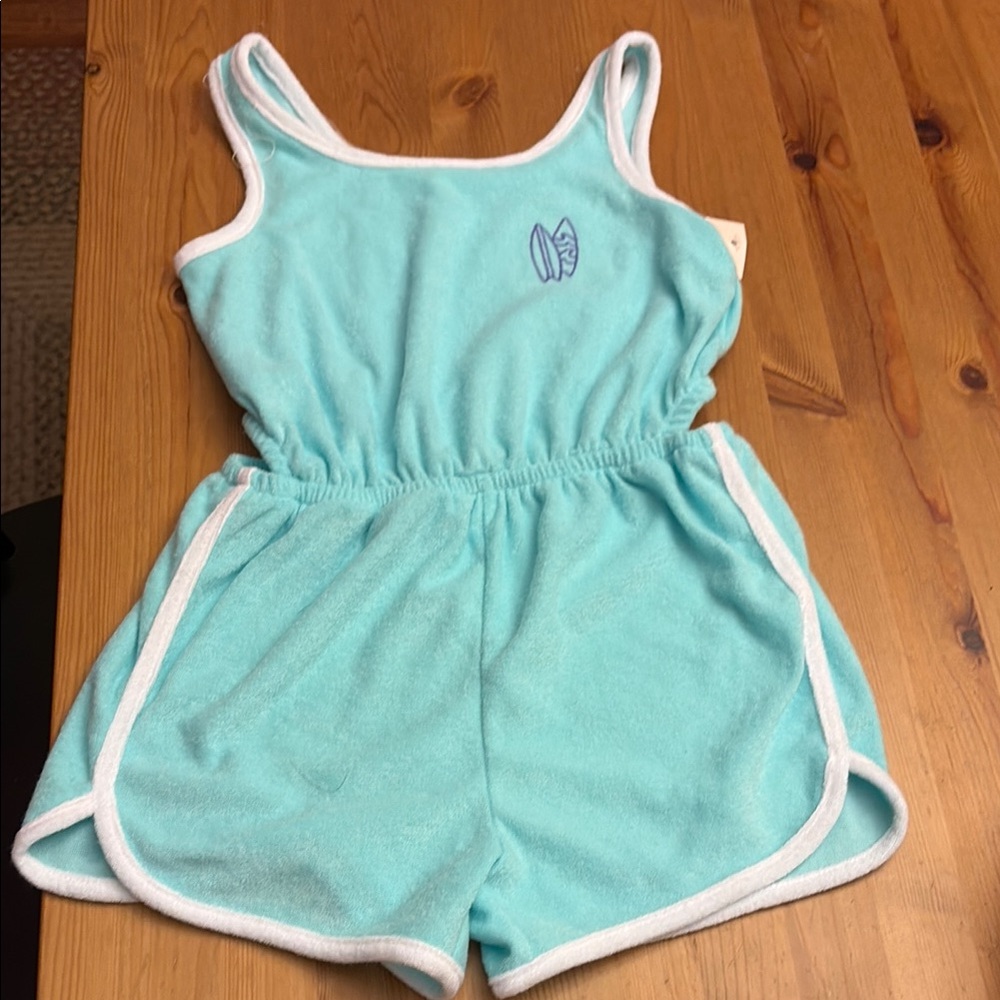 SO aqua  and White Jumpsuit Stylish and Comfortable